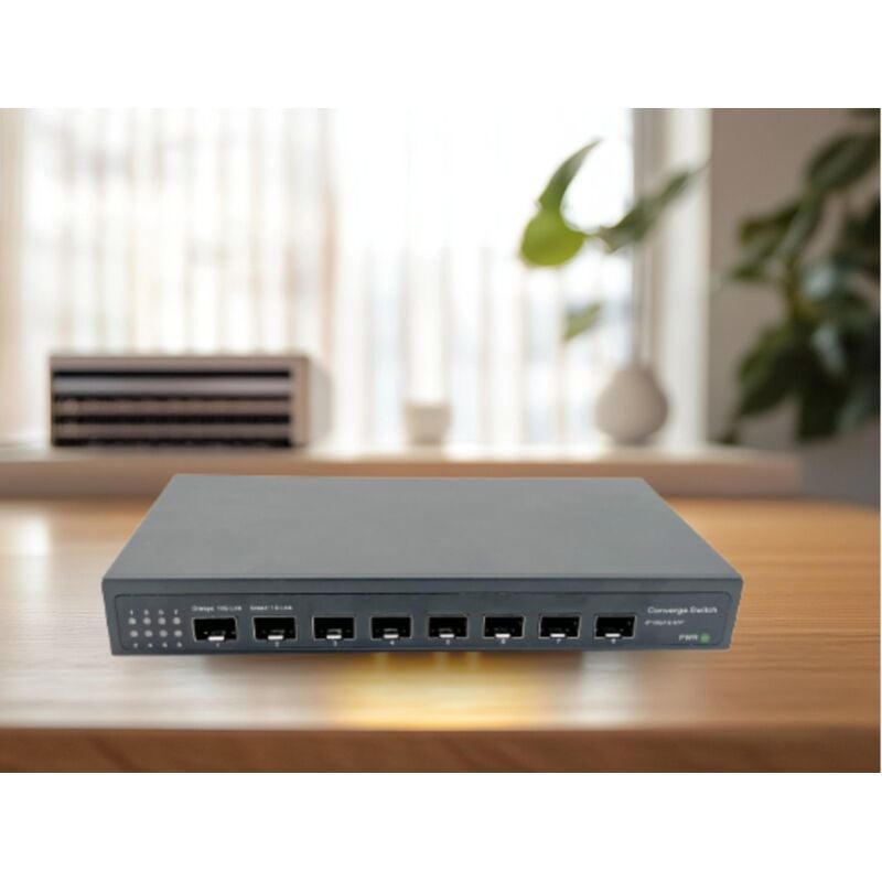 Switch Fibre Optique 10Gb Non Géré - 8 Ports sfp+ 10G, Plug & Play, Rallonge Réseau 10G, Compatible Freebox Ultra et Livebox 6 - Elfcam