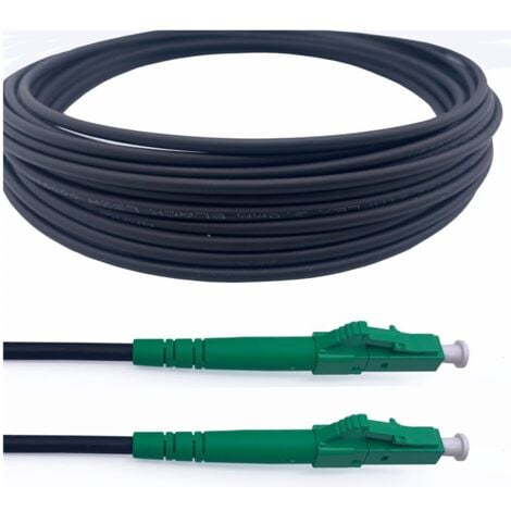 Elfcam Glasfaserkabel 25m LC/APC auf LC/APC – OS2 Singlemode Simplex 9/125 µm, LSZH, mit Stahlmantel, Schwarz – Robustes LWL-Kabel für zuverlässige Datenübertragung