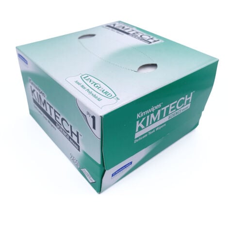 Elfcam Kimtech Science Kimwipes, Boite de 280 Lingettes de Nettoyage, Ideal pour La Decontamination de La Fibre Nue, et Instruments de Precision D'essuyage et De Nettoyage dans Les Laboratoires