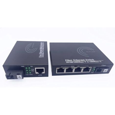 ELFCAM 1 Port SFP + 1 Port RJ45, Jusqu’à 20 km, Module SFP Inclus