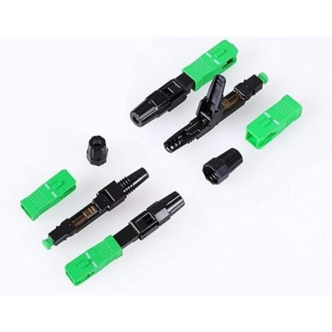 Elfcam - Lot de 5 Connecteurs Rapides Fibre Optique SC/APC - Simplex Monomode (SM), Haute Précision