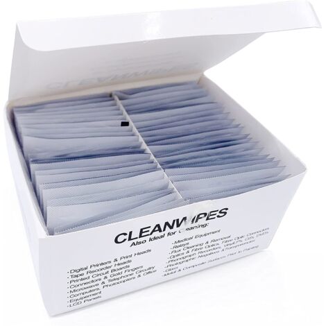 Elfcam Reinigungstücher für Glasfaser – 50 Stück – Zur Reinigung von Glasfaser-Steckverbindern & zur Dekontamination blanker Fasern vor dem Spleißen