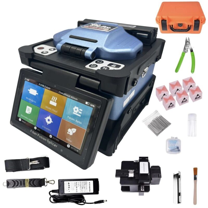 Soudeuse Fibre Optique S10 Pro, Cœur à Cœur, avec 6 Moteurs et Kit Outils et Accessoires Mis à Jour, pour FTTx - Elfcam