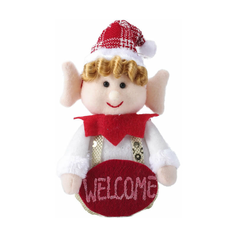 Elfe de Noël Peluche Fille Bienvenue Sapin de Noël Décoration à suspendre
