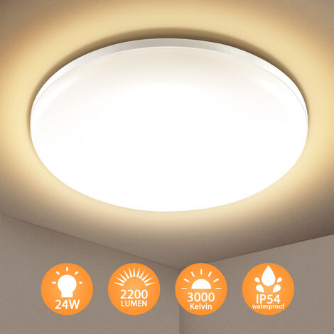 Elfeland 24W LED Deckenleuchte Runde Flächenleuchte Bad Küche Wohnzimmer Lampe
