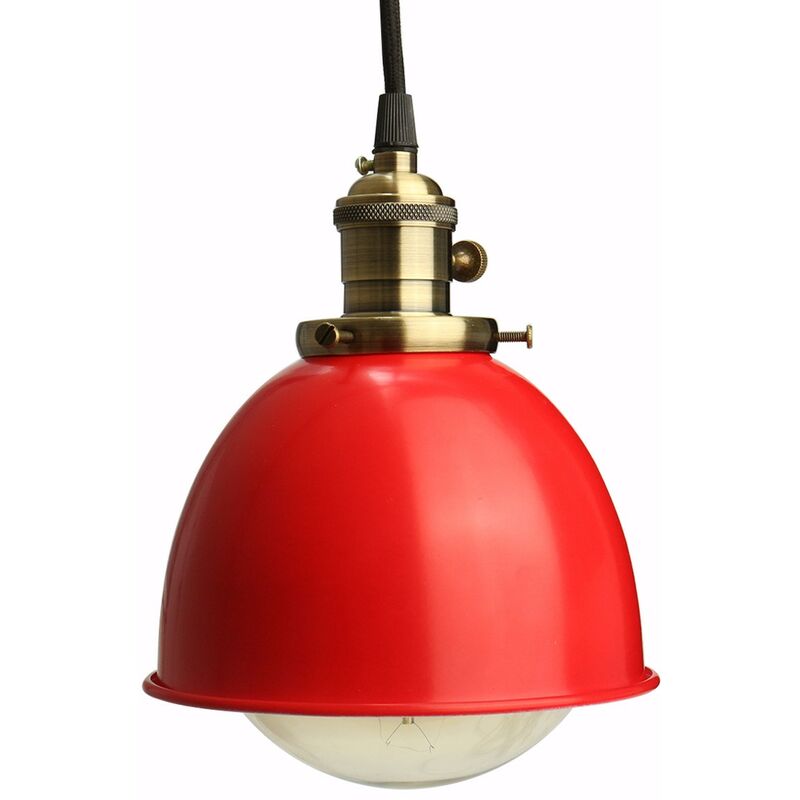 Image of Elfeland Modern E27 Light Lamp Shade Cafe Bar Home Decor Lampada a sospensione Lampada da soffitto Lampadario a sospensione Rosso