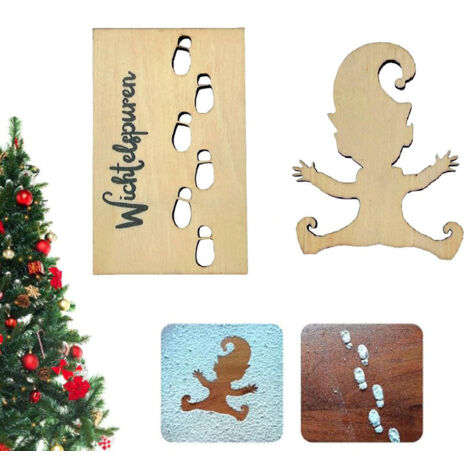 Elfenschablone - Fußabdruck-Accessoire - Weihnachtsdekoration - Innenelfe - Weihnachtselfen-Accessoires - wiederverwendbar