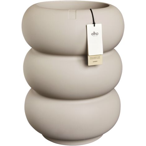 Elho Amber Roll High 43 Balanced Beige Fioriera Rotondo