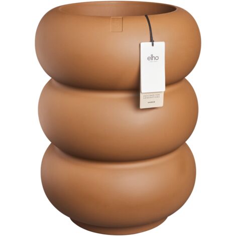 Elho Amber Roll High 43 - Marron - Ø 43 x H 58 cm - intérieurextérieur - 100% recyclé
