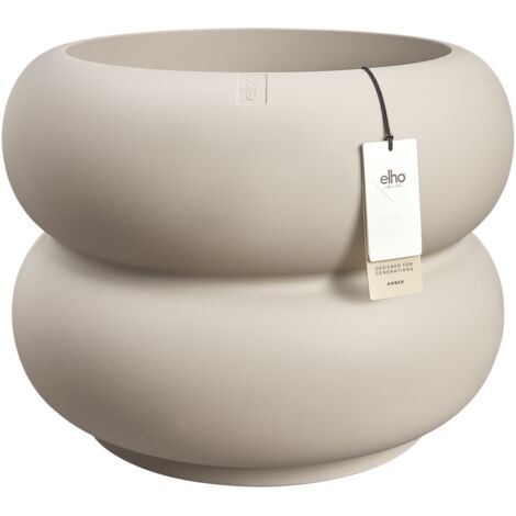 Elho Amber Roll Low 60 Balanced Beige Fioriera Rotondo