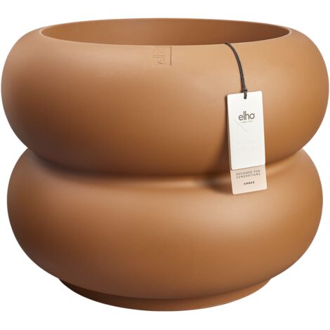 Elho Amber Roll Low 60 Caramello Fioriera Rotondo