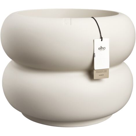 Elho Amber Roll Low 60 White Fioriera Rotondo