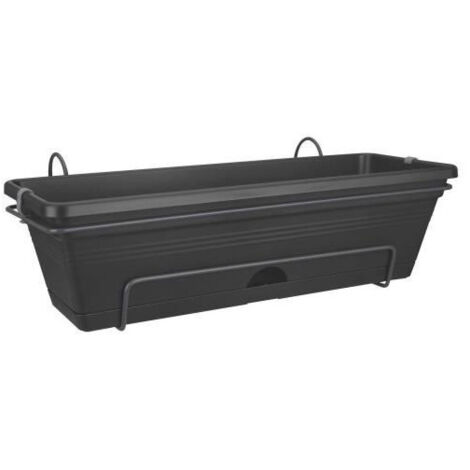 ELHO Balconniere Green Basics Allin1 50 - Extérieur & Balcon - L 25,7 x W 47,3 x H 16,7 cm - Vivre noir