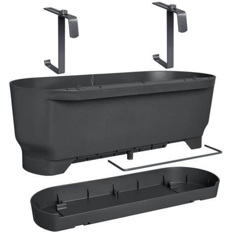 ELHO  BLUMENTOPF  GREENVILLE EASY BALCONY 52  LIVING BLACK  BALCONY  L 21,2 X B 52 X H 19,4 CM 3081805243300