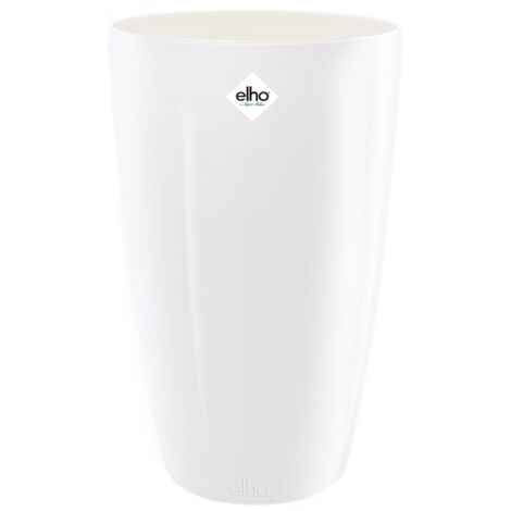 Elho Brussels Diamond Round High 32 White Vaso Rotondo