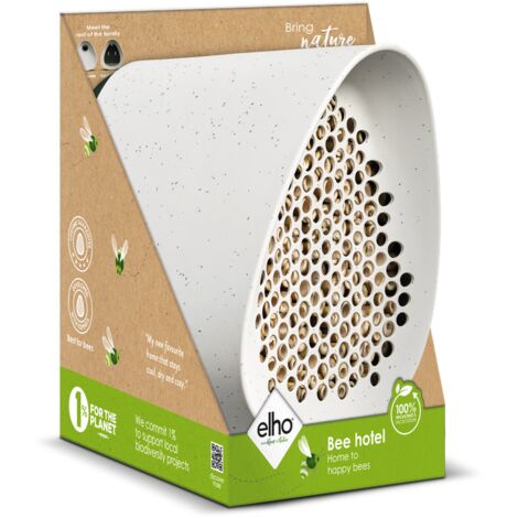 Elho Essential Hôtel À Abeilles 18 - Gris - L 21 x B 18 x H 23 cm - Balconextérieur - 100% recyclé