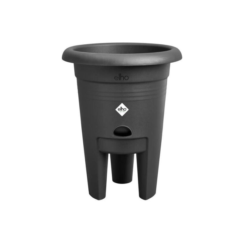 Green Basics Pot a Fraises 33 - Noir - ø 33 x h 42 cm - culture et récolteextérieur - 100% recyclé - Elho