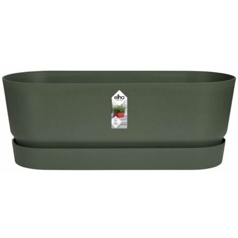 elho Greenville Trog Long 20 - Leaf - Pflanzgefäß Green - Balconyoutdoor - Ø 19.823 x H 17.947 - Created with Nature in Mind