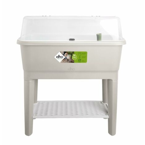 Elho Noa Grow Table Warm Grey Fioriera Rettangolare