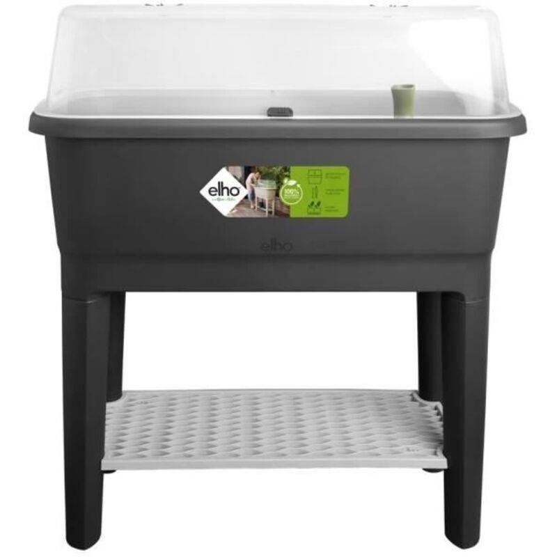 Noa Potager Sur Pied - Noir - l 79 x b 39 x h 94 cm - culture et récolte - 100% recyclé - Elho