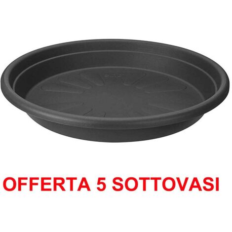 ELHO OFFERTA 5 SOTTOVASO UNIVERSAL SAUCER ROUND 13CM ANTRACITE