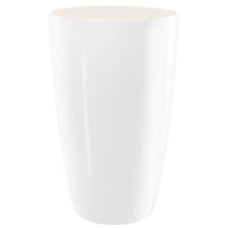 ELHO Pot de fleurs Brussels 27 - Diamond rond et haut - Blanc - Intérieur - Ø 27 x H 44 cm