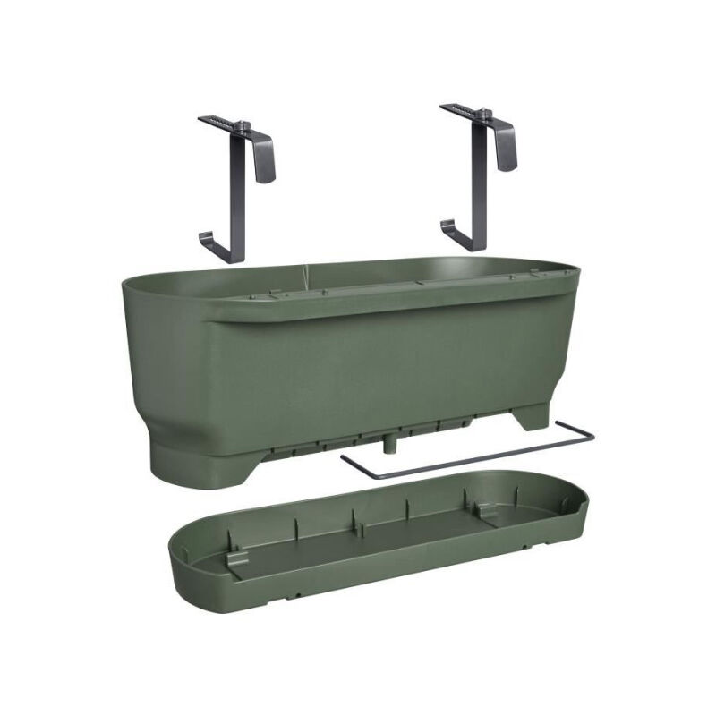 Pot de fleurs - Greenville Easy Balcony 52 - Leaf Green - Balcon - l 21.2 x w 52 x h 19.4 cm - Elho