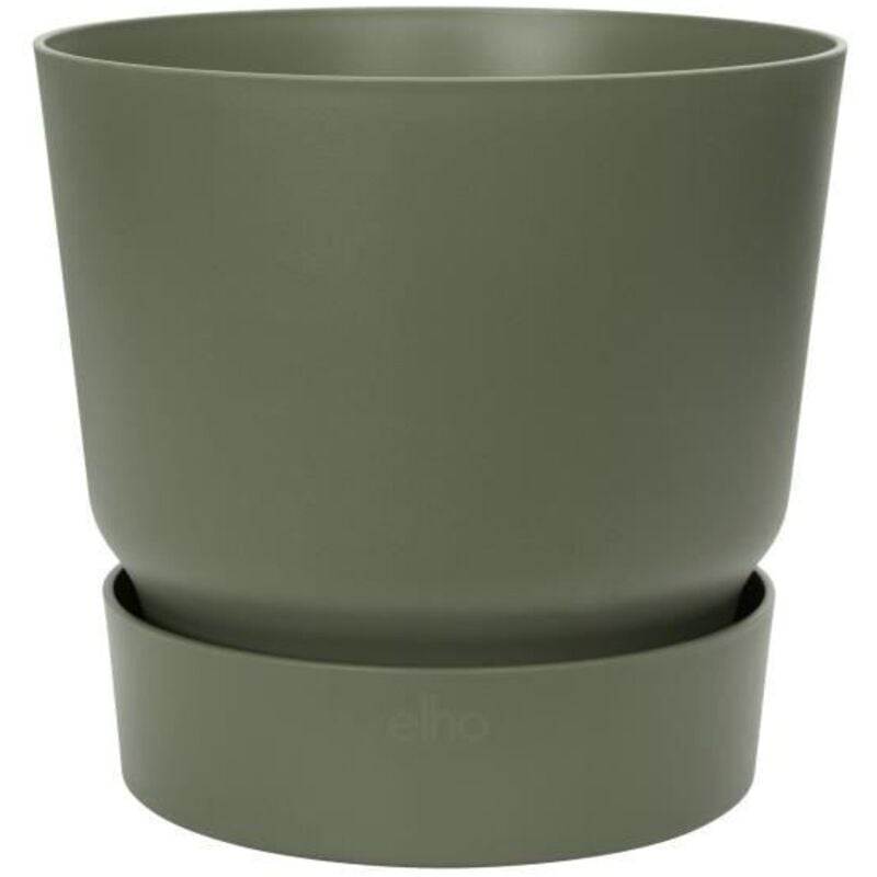 ELHO Pot de fleurs rond Greenville 25 - Exterieur - O 24,48 x H 23,31 cm - Vert feuille