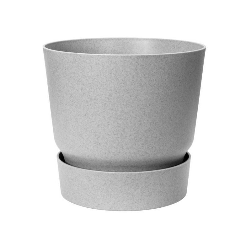 Pot de fleurs rond Greenville 30 - Exterieur - o 29,5 x h 27,8 cm - Gris beton vivant - Elho