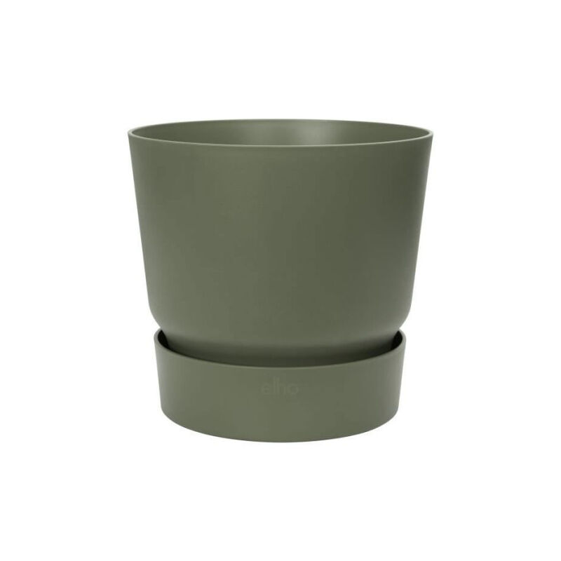 Elho - Pot de fleurs rond Greenville 40 - Extérieur - ø 39 x h 36,8 cm - Vert feuille