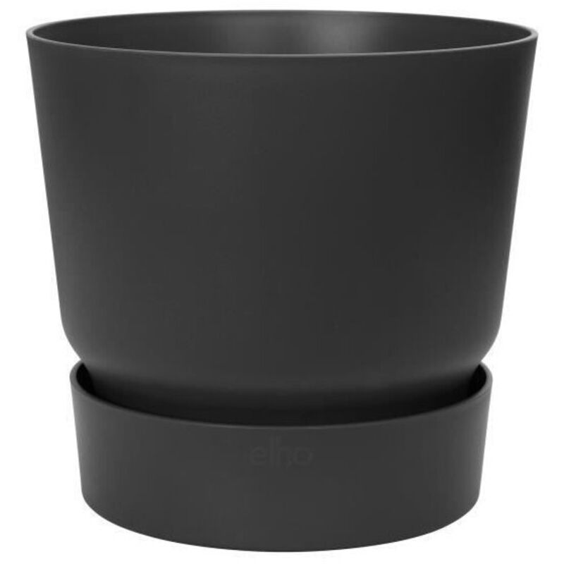 Elho Greenville Round Pot & Base LIVING BLACK 40cm NWT7039