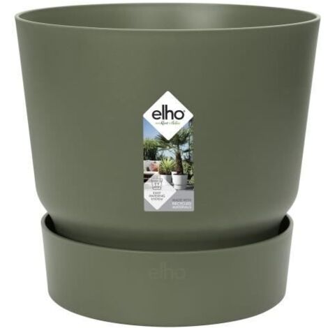 ELHO Pot de fleurs rond Greenville - Ø 55 x H 50 cm - Extérieur - 100% recyclé - Vert