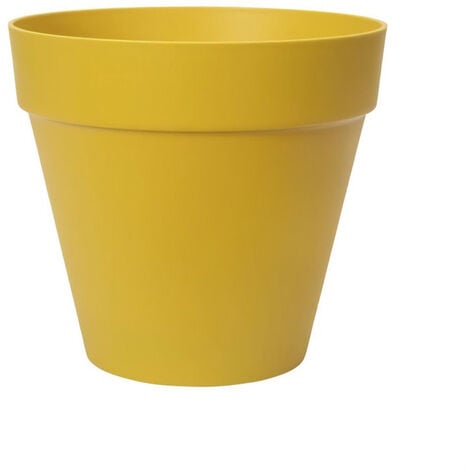 ELHO Pot de fleurs rond Loft Urban 25 - Extérieur - Ø 24,5 x H 22,2 cm - Jaune ocre