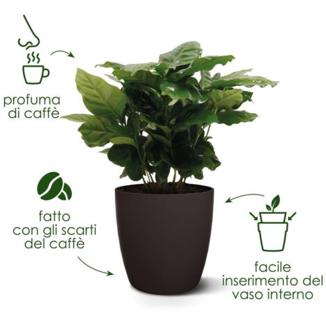 Elho The Coffee Collection Ronde 22 - Marron - L 22 x B 22.3 x H 21 cm - intérieur - 100% recyclé