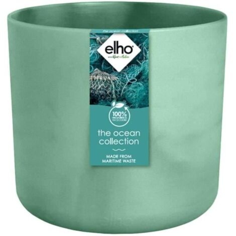 ELHO The Ocean Collection Pot de fleurs rond 22 - Vert - Ø 22 x H 20 cm - intérieur - 100 % recyclé
