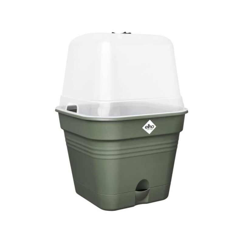 Pot De Fleurs Carré green basics - Plastique - Réservoir - Ø20 - Leaf Green
