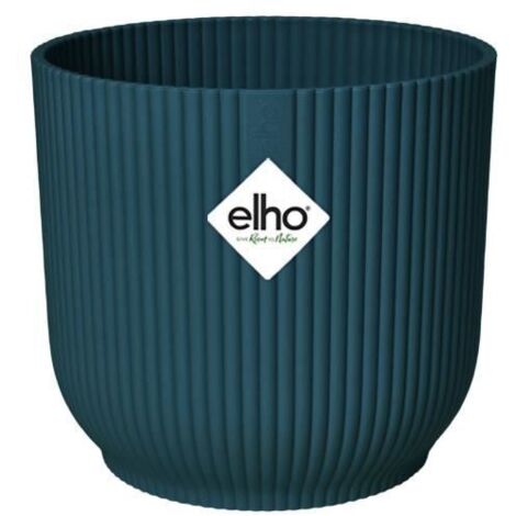 ELHO Vibes Fold Pot de fleurs rond Roues 35 - Bleu - Ø 35 x H 32 cm - intérieur - 100% recyclé