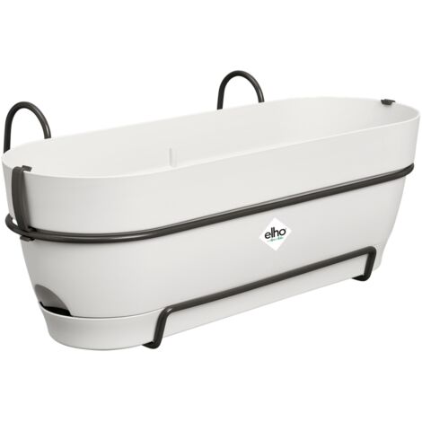 Elho Vibia Campana Balconnière Allin1 50 - Blanc - L 50 x B 26 x H 17 cm - Balcon - 100% recyclé