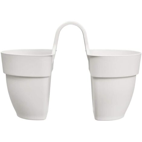 elho® Vibia campana Geländertopf Flower Twin Seidenweiß 21 cm - Kunststoff