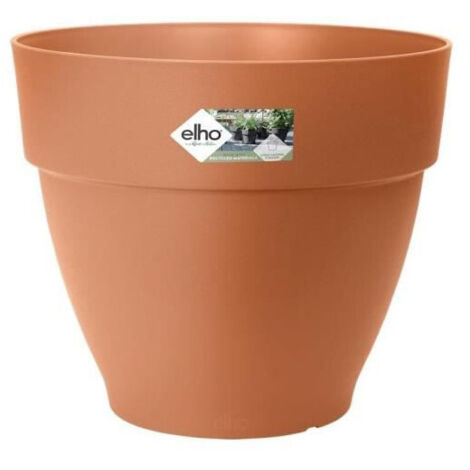 ELHO Vibia Campana Pot de fleurs Rond 65 - Marron - Ø 65 x H 56 cm - extérieur - 100% recyclé