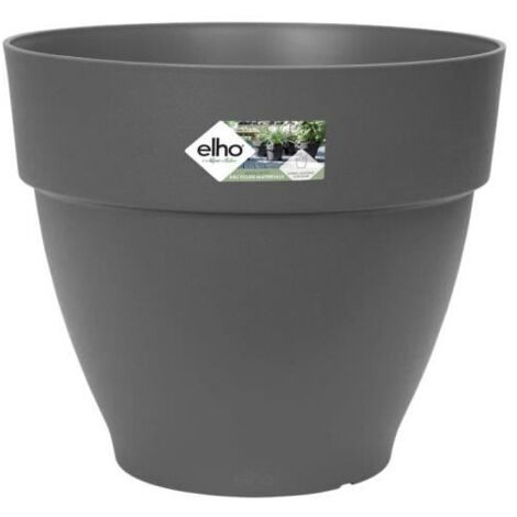 ELHO Vibia Campana Pot de fleurs Rond 65 - Noir - Ø 65 x H 56 cm - extérieur - 100% recyclé