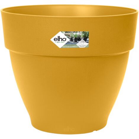 Elho Vibia Campana Rond 20 - Jaune - L 20 x B 19.5 x H 17 cm - extérieur - 100% recyclé
