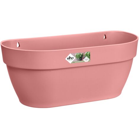 matches21 - Vaso rotondo in plastica e legno, stile minimalista scanalato, colore: marrone, grande vaso per piante da interno, diametro 26 cm