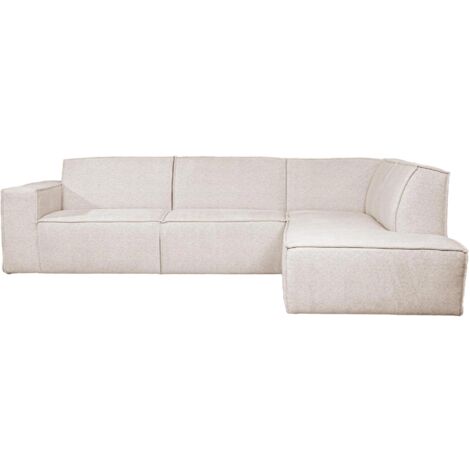 ELIA - Canapé d'angle en tissu beige - Angle droit