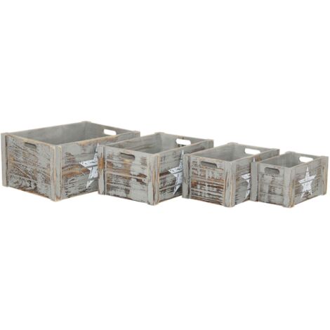 ELIAS - set di 4 cassette in legno