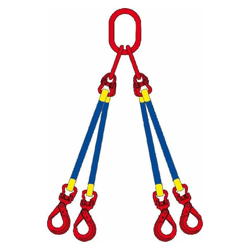 Banyo - Elingue cable 4 brins, 2,1t, 45° avec mousqueton, 2m