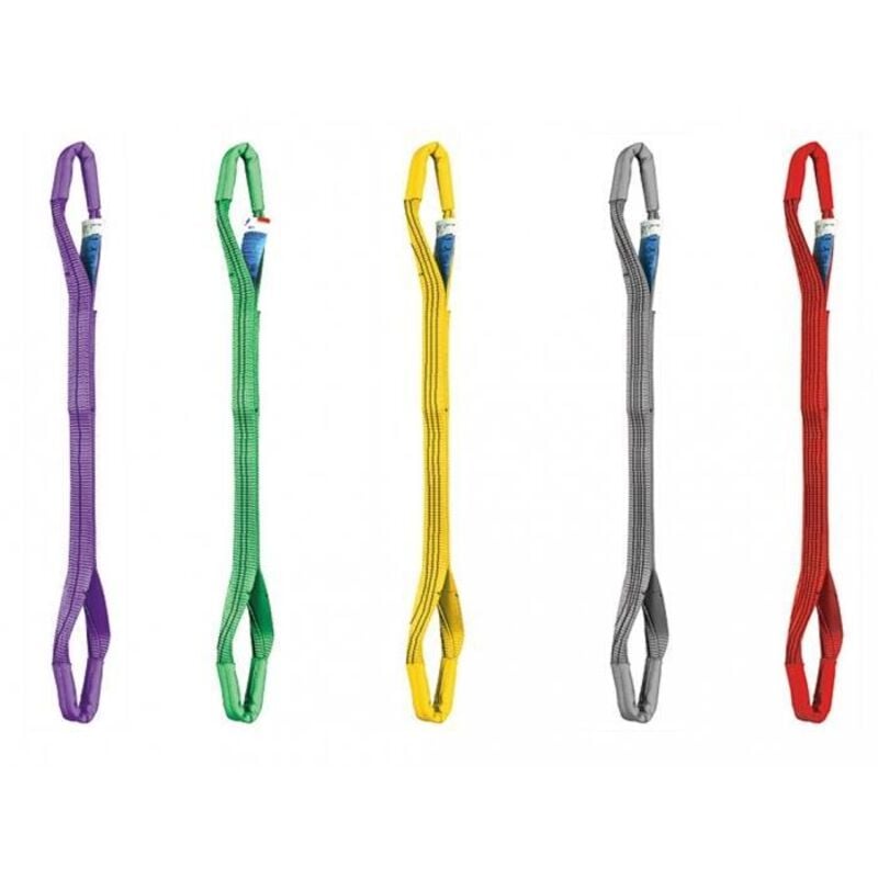 Finish - Elingue plate double epaisseur a boucles jaune 3 t longueur utile 4 m