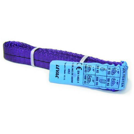Élingue sangle sans-fin 30 mm cmu 1 t lg. utile 1,25 m violette LEVAC - 4815A125