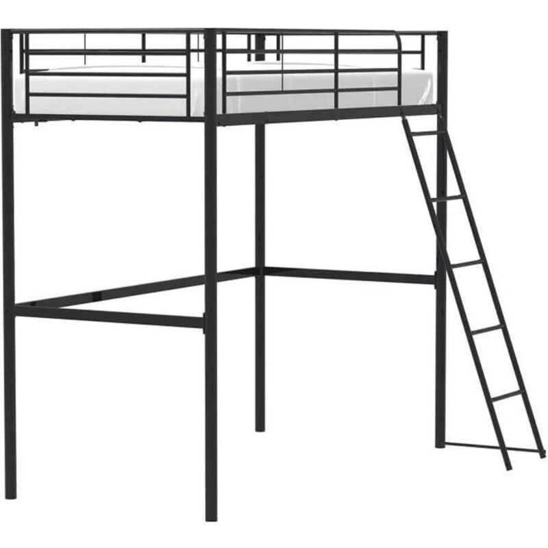 Les Tendances Eliot Hochbett Aus Schwarz Metall 90 X 190 Cm Mit Lattenrost - Keine