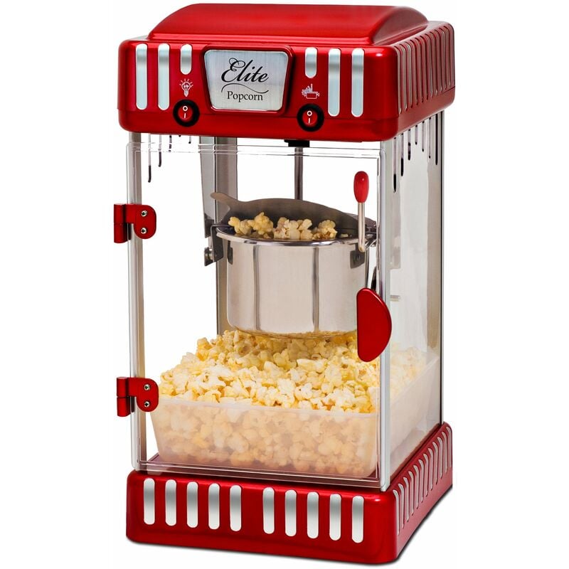 Image of Bollitore per popcorn da tavolo elettrico EPM-250, carnevale retrò, luce riscaldante - Elite Gourmet